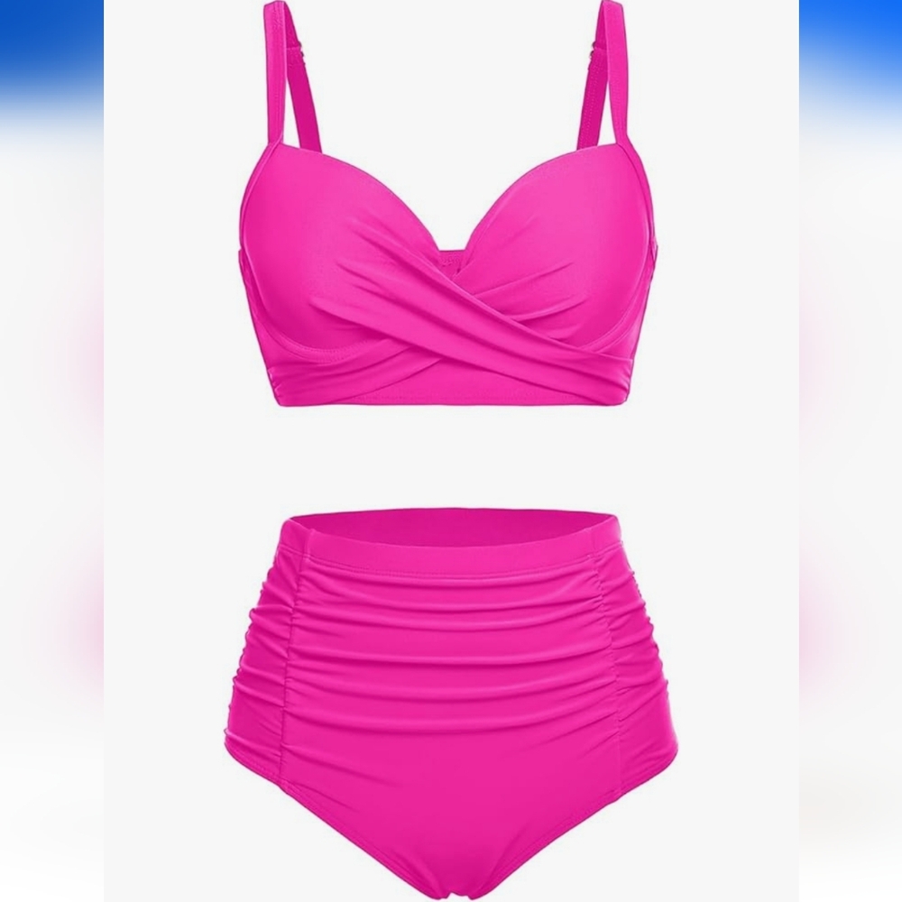 Yonique Women Underwire Bikini Set High Waisted Swimsuit - 2 Piece Piece